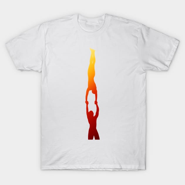 Two acrobats doing high hand T-Shirt by artsyreader